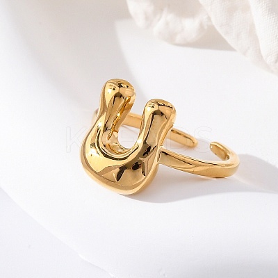 304 Stainless Steel Open Cuff Rings for Women RJEW-M060-01G-21-1