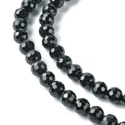 Natural Black Tourmaline Beads Strands G-F748-Y01-04-1