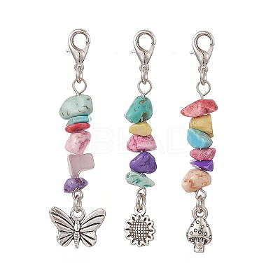 Tibetan Style Alloy Pendant Decorations HJEW-JM00930-01-1