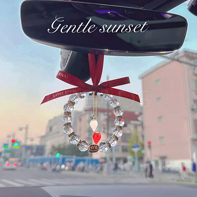 20Pcs 2 Colors Opaque Resin Simulation Strawberry Pendant Decorations for Keychain AJEW-AB00085-1