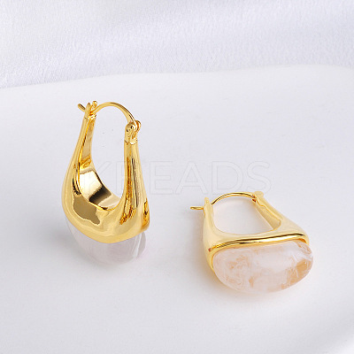 Brass Resin Hoop Earrings FS-WG9E07E-07-1