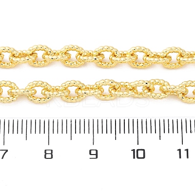 Brass Textured Cable Chain Necklaces for Women NJEW-K282-05G-1