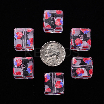 Transparent Printed Acrylic Beads MACR-S374-08A-03-1