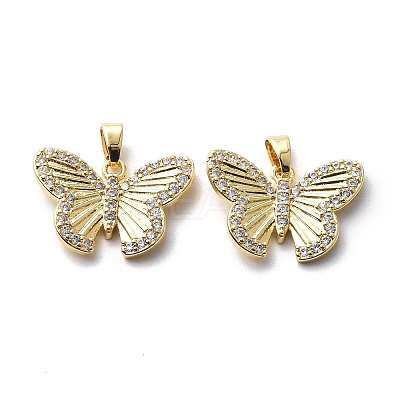 Brass Cubic Zirconia Pendants KK-G446-24G-03-1