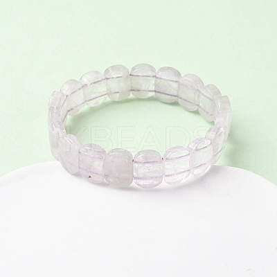 Oval Natural Amethyst Beads Stretch Bracelets for Women BJEW-Z149-03-1