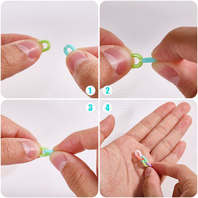 560Pcs 7 Colors Opaque Acrylic Linking Rings MACR-CA0001-41-1