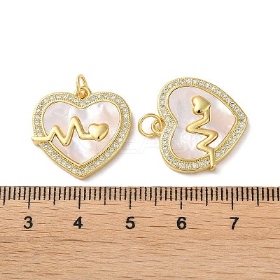 Valentine"s Day Brass Micro Pave Clear Cubic Zirconia Pendants KK-B083-41F-G-1