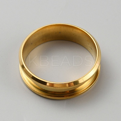304 Stainless Steel Grooved Finger Ring Settings RJEW-WH0010-08F-G-1