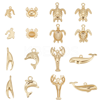16Pcs 8 Styles Alloy Pendants TIBEP-BC0001-06-1