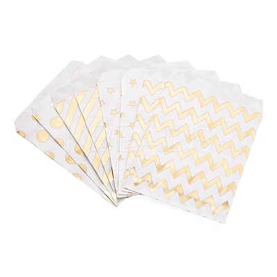 100Pcs 4 Patterns Eco-Friendly Kraft Paper Bags CARB-LS0001-02C-1