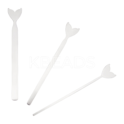 3Pcs 3 Style Stainless Steel Fishtail Bangle Blank Strips FIND-UN0001-96P-1