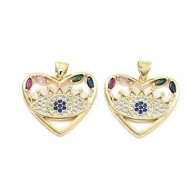 Brass Pave Cubic Zirconia Pendants KK-U009-04A-G-1
