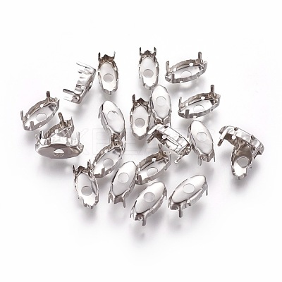 Non-Tarnish 201 Stainless Steel Sew on Prong Settings STAS-L229-02P-1