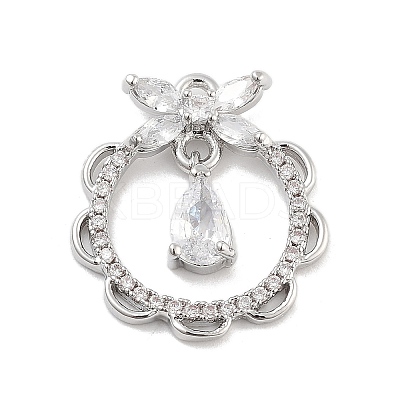 Brass Pave Clear Cubic Zirconia Pendants LS-KK-Z061-10P-1