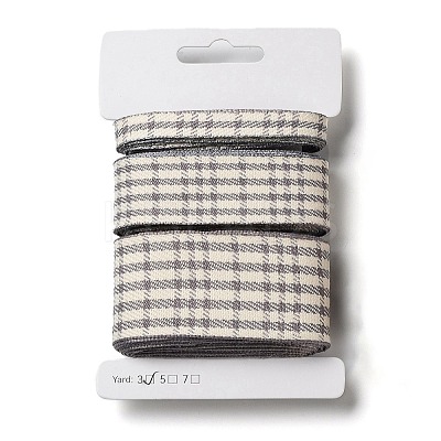 9 Yards 3 Styles Tartan Print Polyester Ribbon SRIB-C002-01B-1