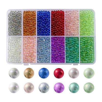 240G 12 Colors DIY 3D Nail Art Decoration Mini Glass Beads MRMJ-YW0001-058-1