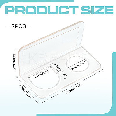 2-Slot Rectangle Acrylic Wall Mounted Comb Organizer Holder for Bathroom ODIS-WH0043-218A-1