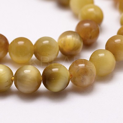 Natural Tiger Eye Bead Strands G-G735-23-8mm-03-1