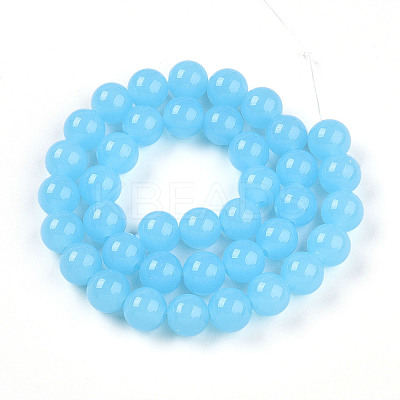 Imitation Jade Glass Beads Strands GLAA-T032-J10mm-04-1