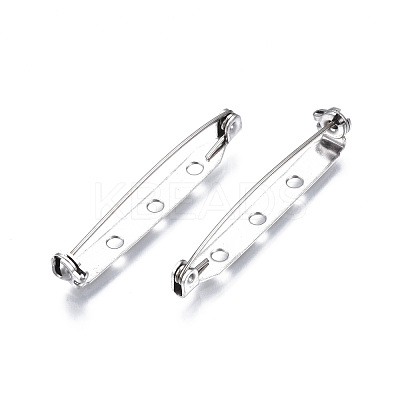 Tarnish Resistant 201 Stainless Steel Brooch Pin Back Safety Catch Bar Pins STAS-S117-022E-1