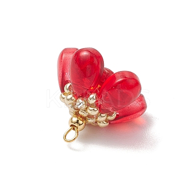 Glass Flowers Pendants PALLOY-MZ00629-1