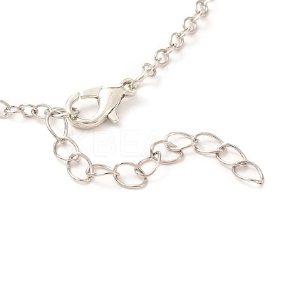 Rack Plating Alloy Heart Pendant Necklaces Sets NJEW-B081-07C-1