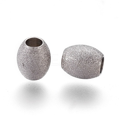 Tarnish Resistant 304 Stainless Steel Textured Beads STAS-E455-06P-6x7-1