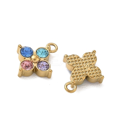 304 Stainless Steel with Rhinestone Pendants SA-CBA49D2-08G-02-1