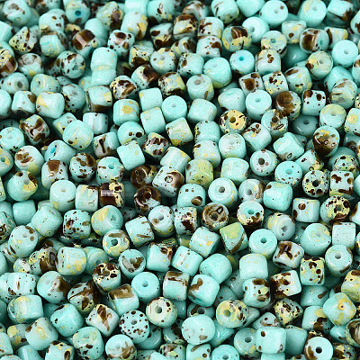 Opaque Picasso Glass Beads SEED-Q039-05A-A03-1