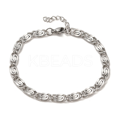 304 Stainless Steel Lumachina Chain Bracelets BJEW-C079-01C-P-1
