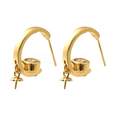 Brass Stud Earring Findings KK-R217-14G-1