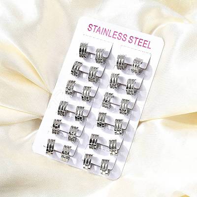 304 Stainless Steel Hoop Earrings EJEW-L302-01P-1