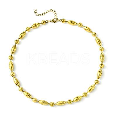 Ion Plating(IP) 304 Stainless Steel Bead Necklaces NJEW-C053-02G-1