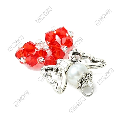 5Pcs 5 Colors Faceted Imitation Austrian Crystal Glass Pendants PALLOY-FS00046-1