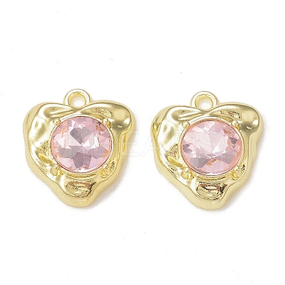 Rack Plating Alloy Glass Pendants PALLOY-P291-03G-06-1