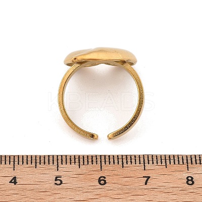 304 Stainless Steel Open Cuff Ring for Women RJEW-M049-05G-03-1
