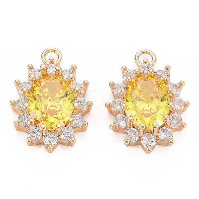 Brass Micro Pave Cubic Zirconia Charms KK-N232-300C-1
