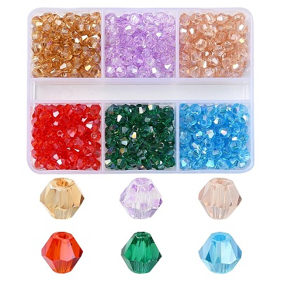 600Pcs 6 Styles Electroplate Glass Bead Strands EGLA-YW0001-66F-1