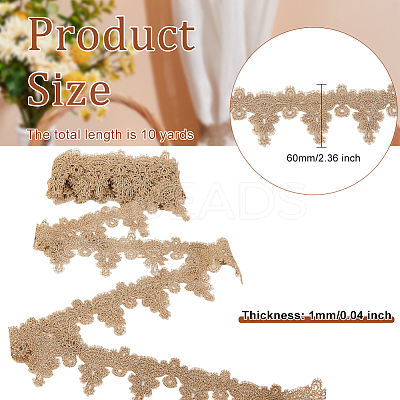 10 Yards Gold Metallic Lace Trim OCOR-OC0001-20-1