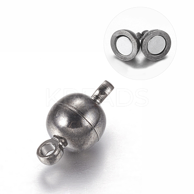 Round Brass Magnetic Clasps with Loops MC019-B-1
