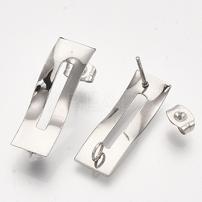 Non-Tarnish 304 Stainless Steel Stud Earring Findings LS-X-STAS-S079-53B-1