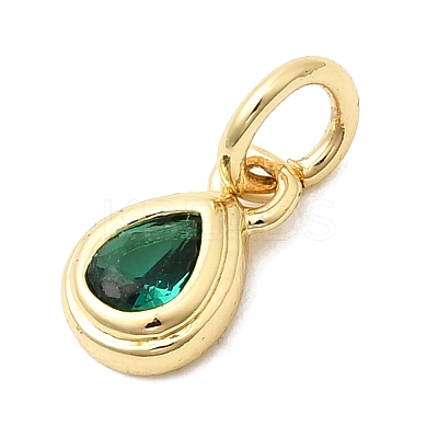 Brass Cubic Zirconia Charms KK-G554-02E-06-1