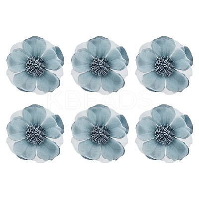 6Pcs Flower Cloth Brooches for Backpack Clothes Wedding Party JEWB-FH0002-38C-1