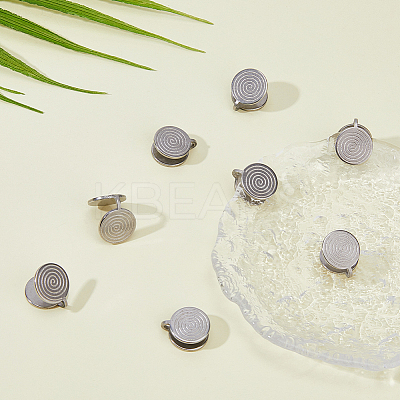 8Pcs 304 Stainless Steel Vortex Cuff Earrings EJEW-FI0003-29P-1