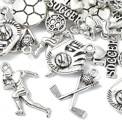 35Pcs 5 Styles Tibetan Style Zinc Alloy Pendants TIBEP-YW0001-95-1