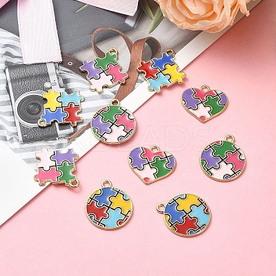 10Pcs 5 Styles Alloy Enamel Pendants ENAM-YW0003-87-1