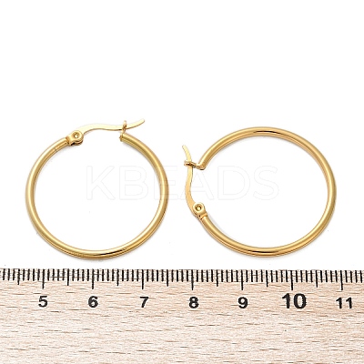 PVD Vacuum Plating 201 Stainless Steel Hoop Earrings for Women LS-EJEW-G260-02A-G-1