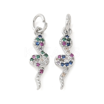 Brass Micro Pave Cubic Zirconia Charms KK-U056-35P-1