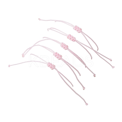 5Pcs 5 Styles Natural Rose Quartz Braided Bead Bracelets BJEW-JB11681-03-1
