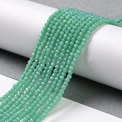 Glass Imitation Jade Beads Strands GLAA-H021-02-07-1